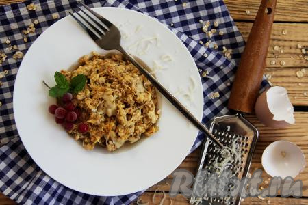 Жареная овсянка с яйцом