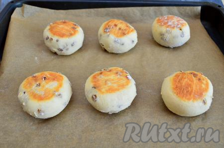 Затем перевернуть сырники и отправить в духовку ещё на 10 минут.