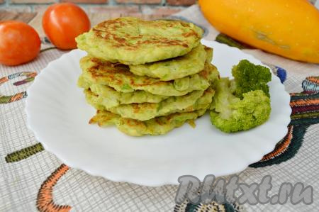 Оладьи из брокколи и кабачка
