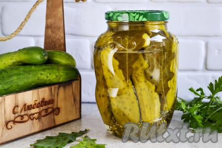 Огурцы, маринованные с дубовыми листьями на зиму