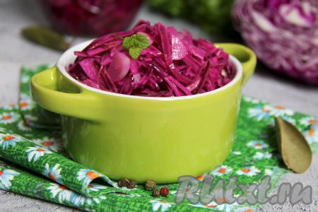 Краснокочанная капуста, маринованная с яблочным уксусом