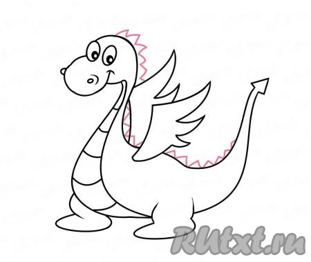 В качестве трафарета можно взять вот этот рисунок симпатичного дракончика.