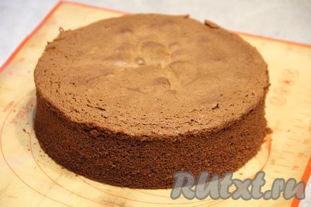 Затем освободить полностью остывший корж от формы.