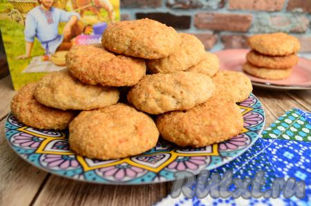 Овсяное печенье с бананом и творогом