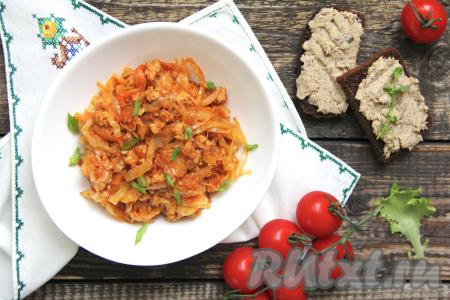 ​​​​​​​​​​​​​​Аппетитные, вкусные ленивые голубцы разложить со сковороды по тарелкам и в горячем виде подать к столу. Несмотря на то, что блюдо готовится без риса, получается оно достаточно сытным.