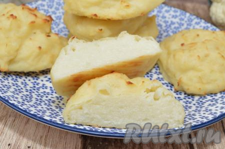 А вот как котлеты из цветной капусты, запечённые в духовке, выглядят в разрезе. Угощайтесь!