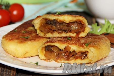 Картофельные зразы с капустой и грибами