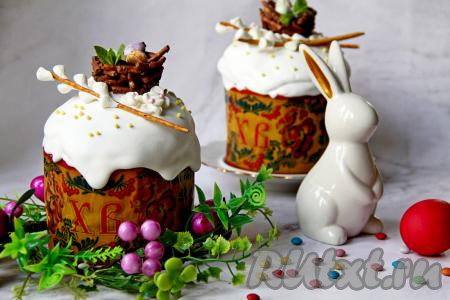 Вот такие красивые, воздушные и очень вкусные куличи получились.