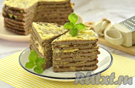 Печёночный торт с сыром
