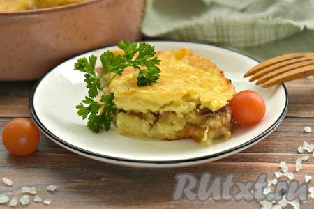 Запеканка с картошкой и тушёнкой в духовке