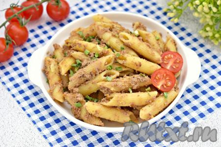 Макароны по-флотски с куриной печенью