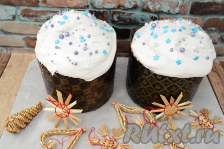 Глазурь из маршмеллоу для кулича в микроволновке