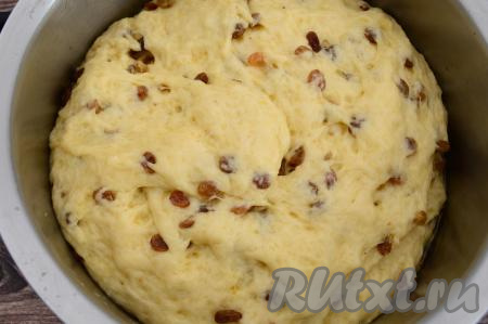 По прошествии часа тесто у меня увеличилось в объёме примерно втрое.