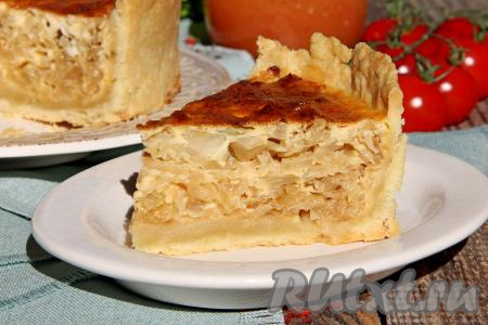 Пирог с капустой из песочного теста