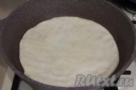 Разогреть сухую (без добавления масла) сковороду, выложить хычин.&nbsp;