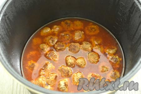 Выставляем режим "Тушение" на 30 минут. Готовим до звукового сигнала.