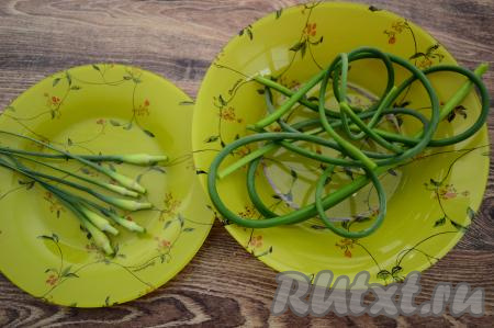 У каждой стрелки кухонными ножницами отрезать соцветие.