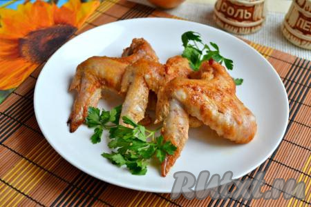 Куриные крылышки в горчичном соусе в духовке
