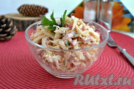 Рецепт салата с ветчиной и пекинской капустой