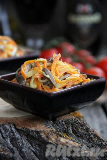 Салат из куриных сердечек с маринованным луком