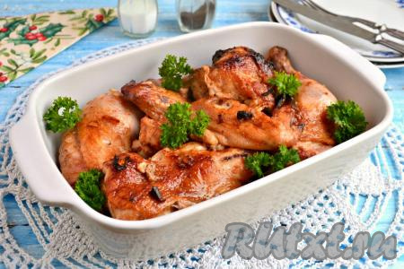 Курица, запеченная с медом и горчицей