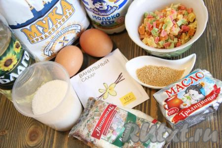 Подготовить продукты для приготовления кулича "Краффин".