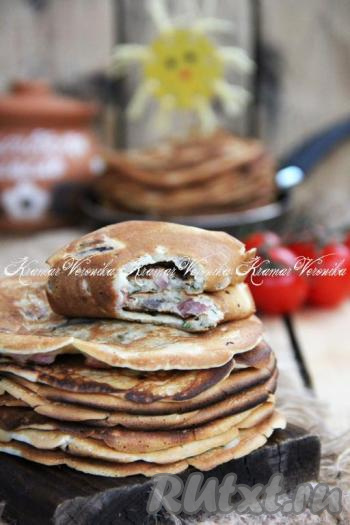 Блины с грибным припеком