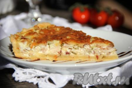 Пирог с колбасой и сыром в духовке