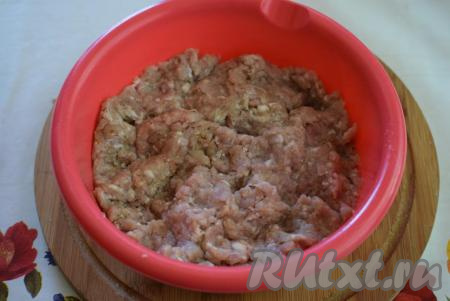 Мясо моем, обсушиваем и вместе с очищенным луком пропускаем через мясорубку, солим и перчим фарш по вкусу, тщательно перемешиваем.