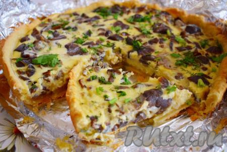 Пирог с грибами и сыром 