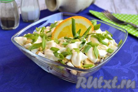Салат с апельсином и крабовыми палочками