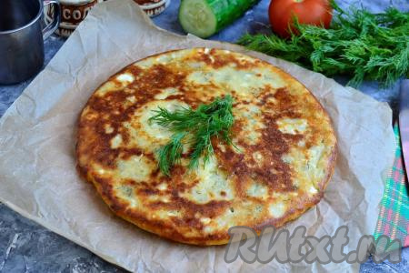 Ленивое хачапури с творогом на сковороде