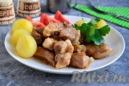 Свинина, тушеная в пиве