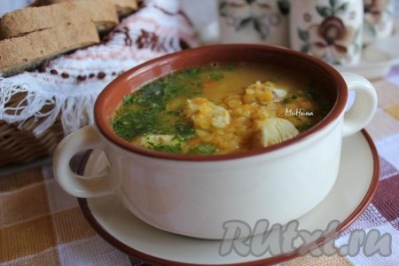 Рецепт куриного супа с чечевицей