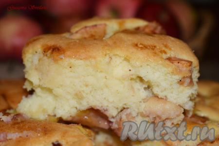 Достаём ароматнейшую&nbsp;шарлотку с яблоками и сливами из духовки, охлаждаем. Снимаем пергаментную бумагу и подаём к столу. Шарлотка получается в разрезе пышной, нежной, с большим количеством ароматных фруктов.