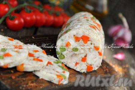 Колбаса из куриной грудки с желатином