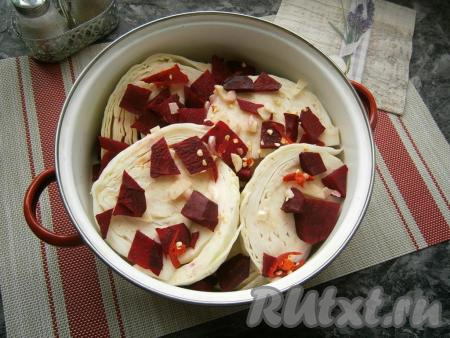 У меня получилось два слоя капусты.