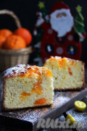 Рецепт пышной шарлотки с мандаринами в духовке