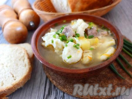 Суп из индейки с клёцками