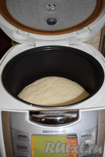 Выставляем режим "Мультиповар", вид продукта "Мясо" (при этом режиме корочка у хлеба будет румянее), время приготовления 1 час 20 минут. И нажимаем&nbsp;"Старт", закрыв крышку мультиварки. Если в мультиварке нет режима "Мультиповар", можно выпекать на режиме "Выпечка" или "Хлеб".