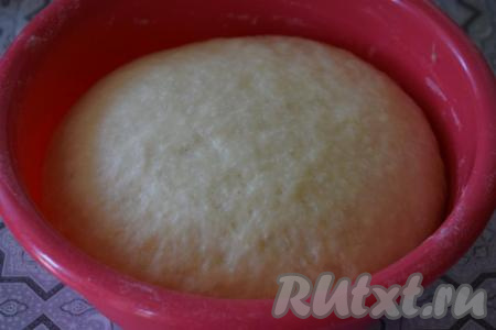 Тесто хорошо подошло и увеличилось за время расстойки более, чем в два раза.