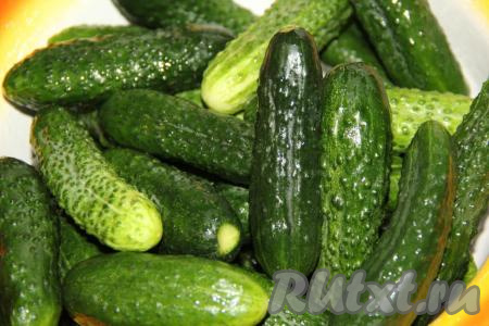 Затем хорошо вымыть огурцы.