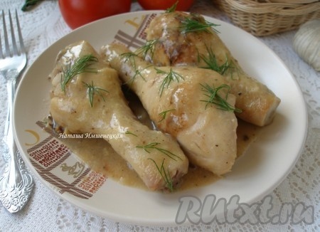 Куриные голени в чесночном соусе