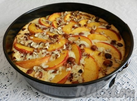 Персиковый пирог с маскарпоне