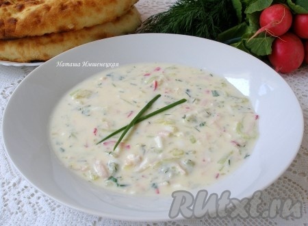 Рецепт вкусной окрошки на кефире