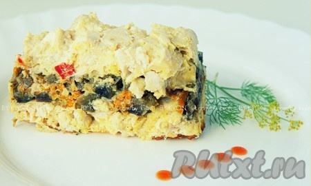 Запеканка с курицей и баклажанами