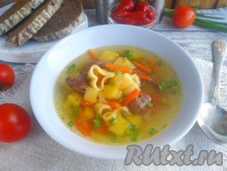 Суп из куриной печени с картошкой