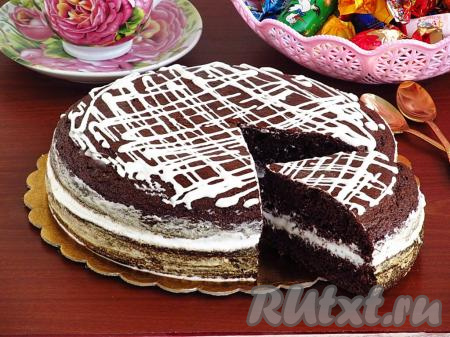 Черёмуховый торт из молотой черёмухи со сметаной