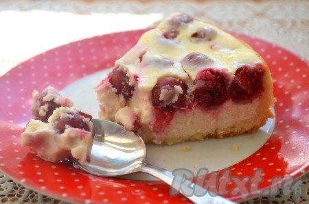 Творожный пирог с вишней 