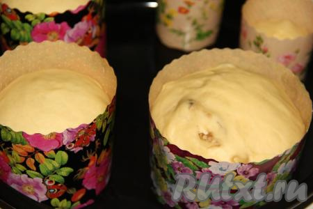 Тесто поднимется и заполнит форму.